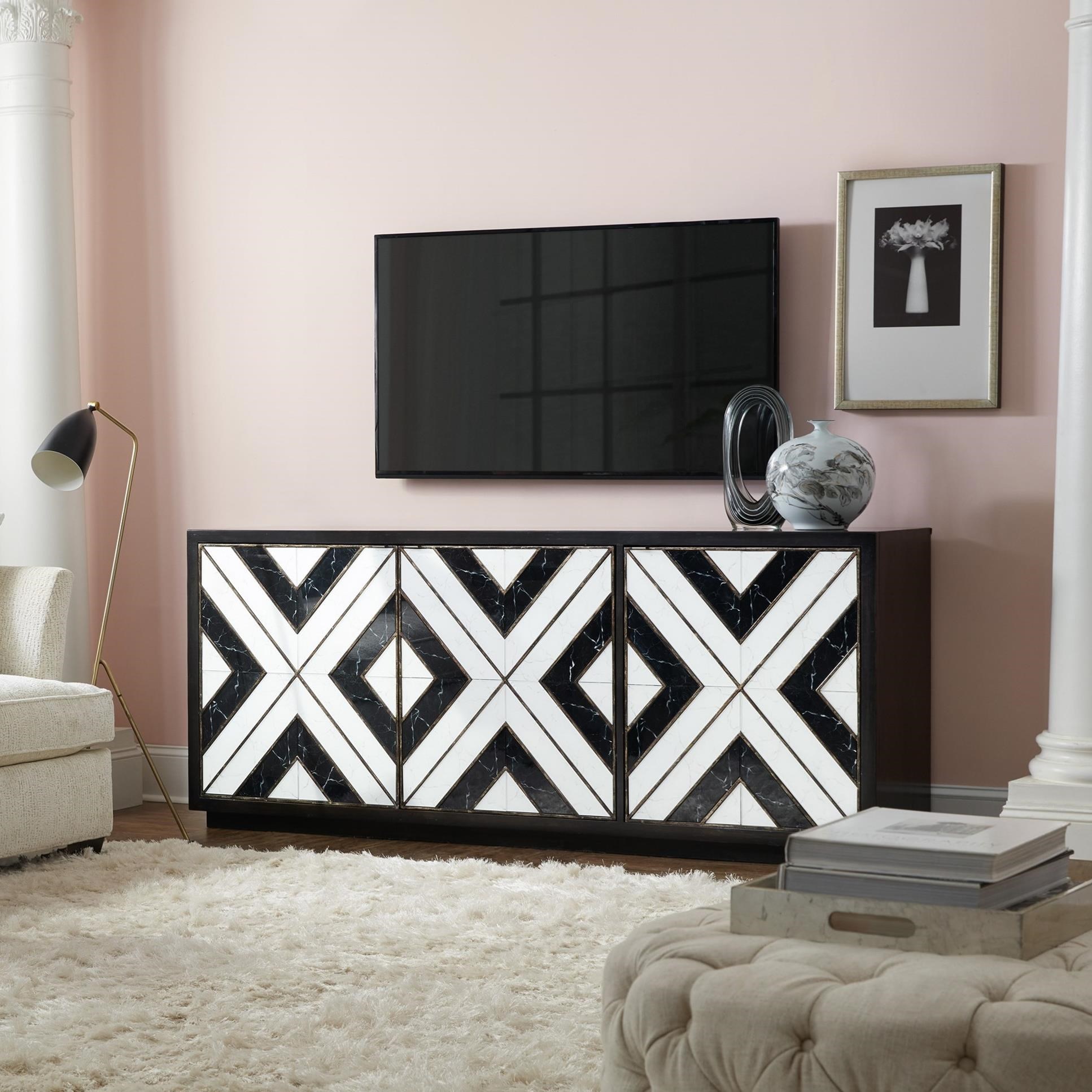 Hooker Furniture Sanctuary Noir Et Blanc Entertainment Consol